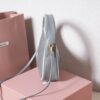 MIU MIU Wander Calfskin Shoulder/Crossbody Bag – Marble Grey and White