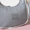 MIU MIU Wander Calfskin Shoulder/Crossbody Bag – Marble Grey and White