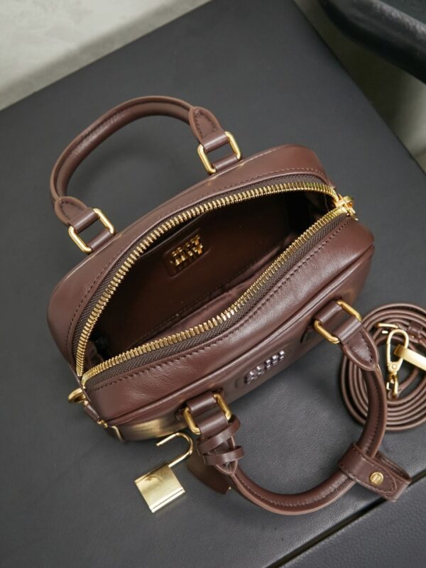 sy_no_E469FF055A964166A89C23521E2B7341_4 Miu Miu "Too Pretty" Bowling Bag – Small Leather Handbag / Crossbody Bag