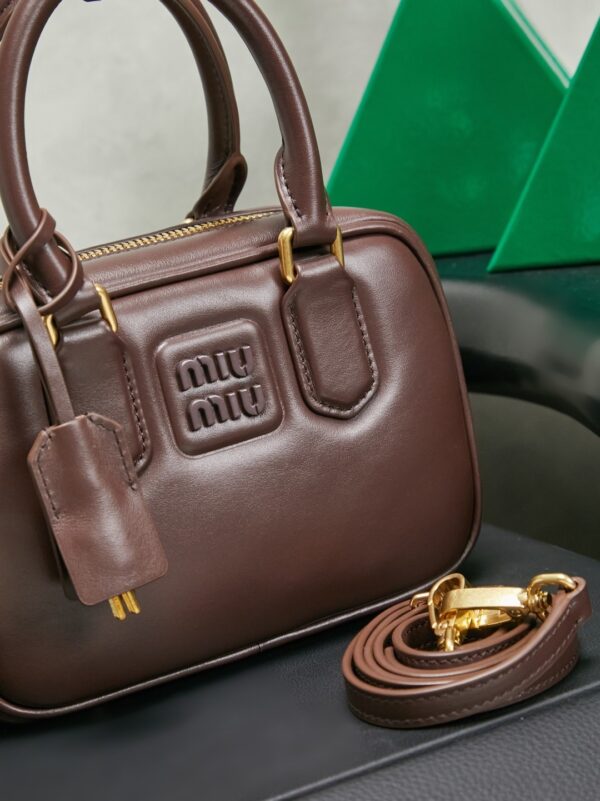 sy_no_E469FF055A964166A89C23521E2B7341_6 Miu Miu "Too Pretty" Bowling Bag – Small Leather Handbag / Crossbody Bag