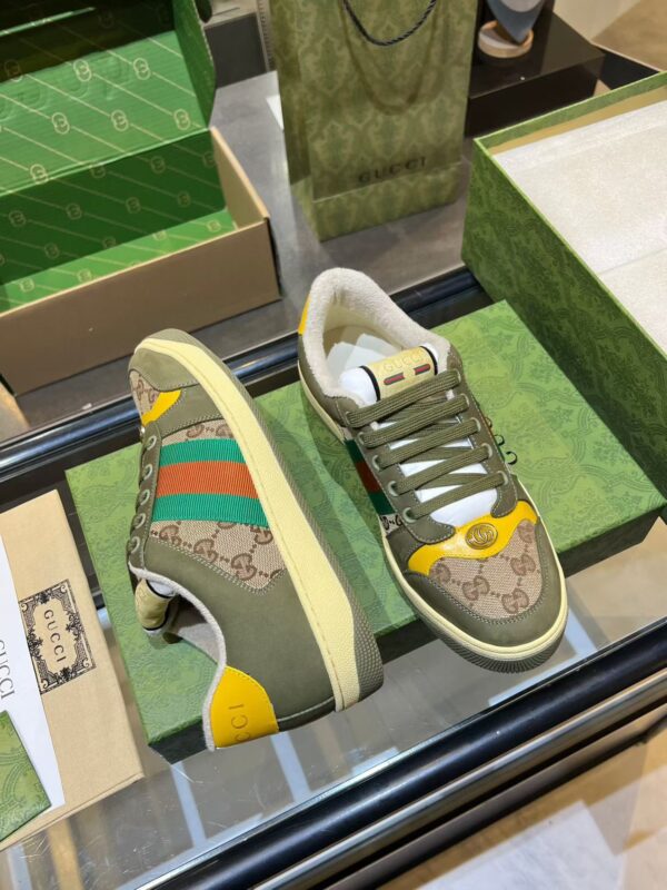 sy_no_E46A44524E5A7AFAE415DCE670A75CED_2 Olive Green Suede & Monogram Retro Sneakers