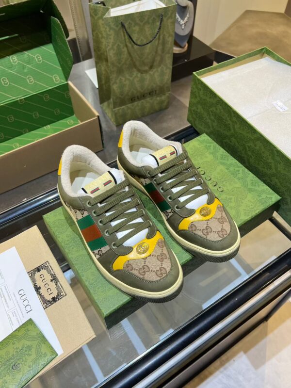 sy_no_E46A44524E5A7AFAE415DCE670A75CED_5 Olive Green Suede & Monogram Retro Sneakers