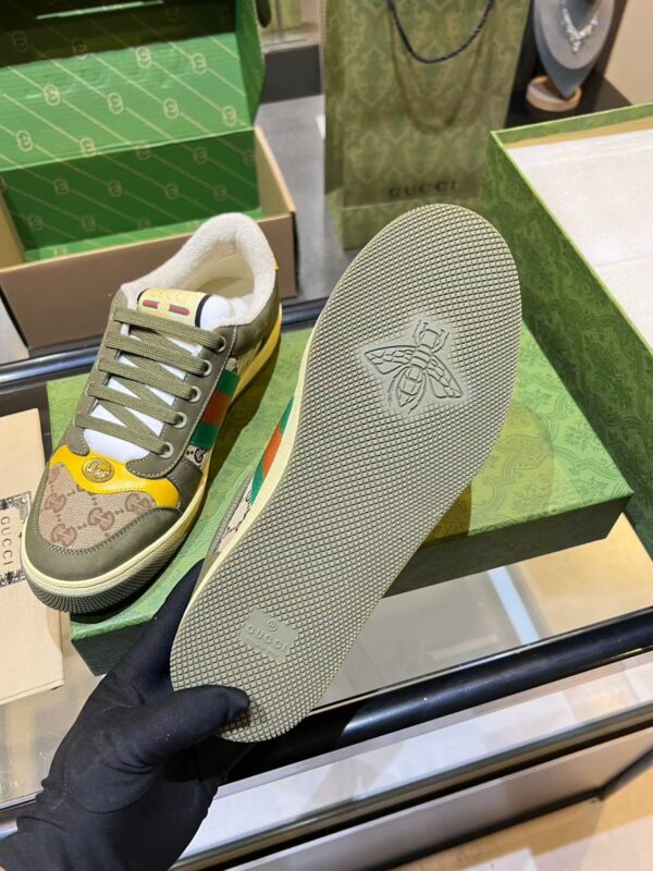 sy_no_E46A44524E5A7AFAE415DCE670A75CED_7 Olive Green Suede & Monogram Retro Sneakers