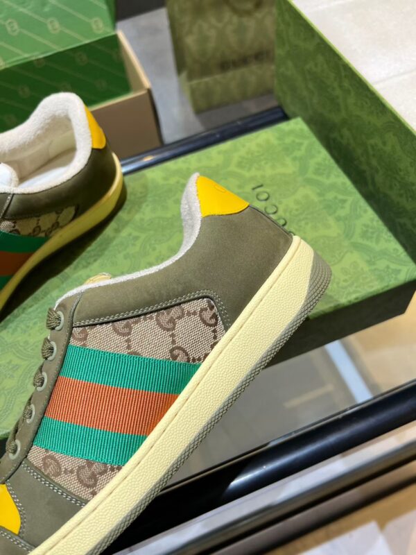 sy_no_E46A44524E5A7AFAE415DCE670A75CED_8 Olive Green Suede & Monogram Retro Sneakers