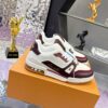 Louis Vuitton LV Trainer Maxi Burgundy & White Suede Sneakers
