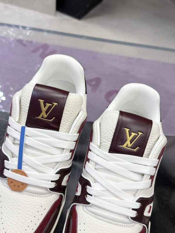 Louis Vuitton LV Trainer Maxi Burgundy & White Suede Sneakers