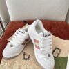 sy_no_E4C1747DAD2EA182D8D6E42C5BCF5642_4 Gucci Screener Sneaker in White GG Canvas with Red & Cream Web Stripe