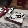 sy_no_E4F21EDBD509E86040858889F1B2E534_4 Gucci Re-Web Sneaker in Black & White Leather with White Sole
