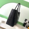 Black Cerf-Style Large Crocodile-Embossed Leather Tote Bag