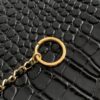 Black Cerf-Style Large Crocodile-Embossed Leather Tote Bag
