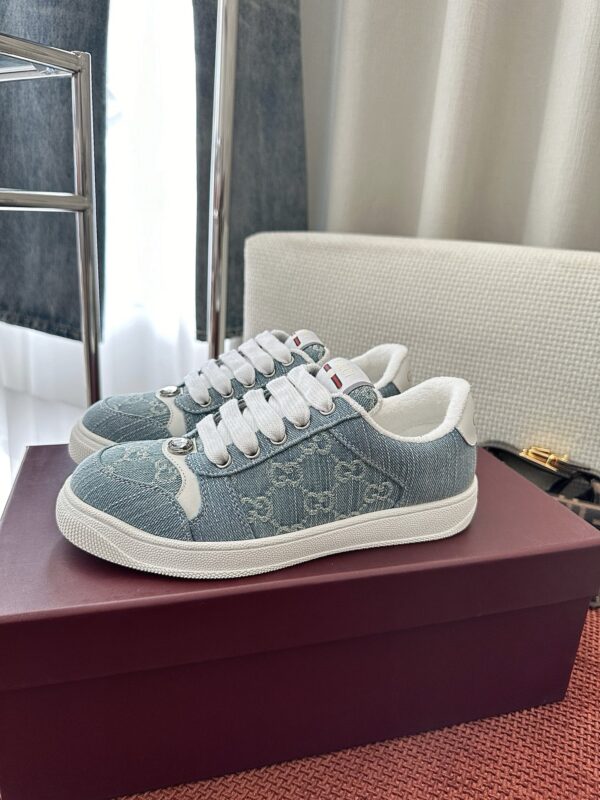 Gucci Screener GG Denim Sneaker in Light Blue
