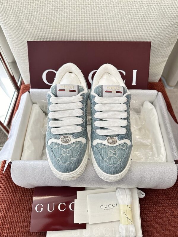 Gucci Screener GG Denim Sneaker in Light Blue