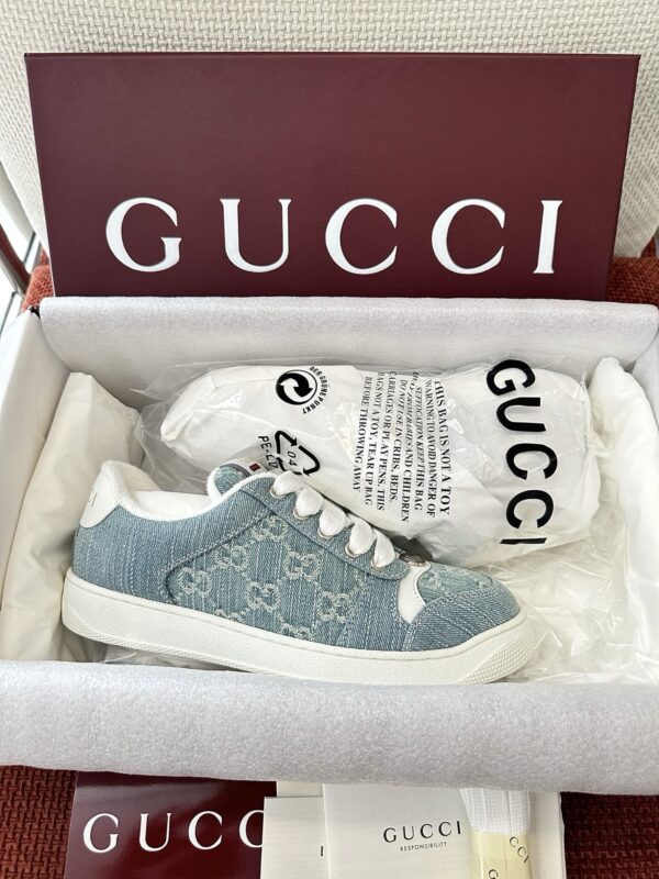 Gucci Screener GG Denim Sneaker in Light Blue