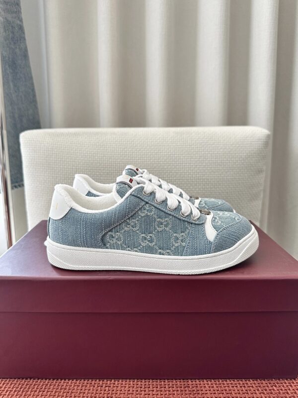 Gucci Screener GG Denim Sneaker in Light Blue