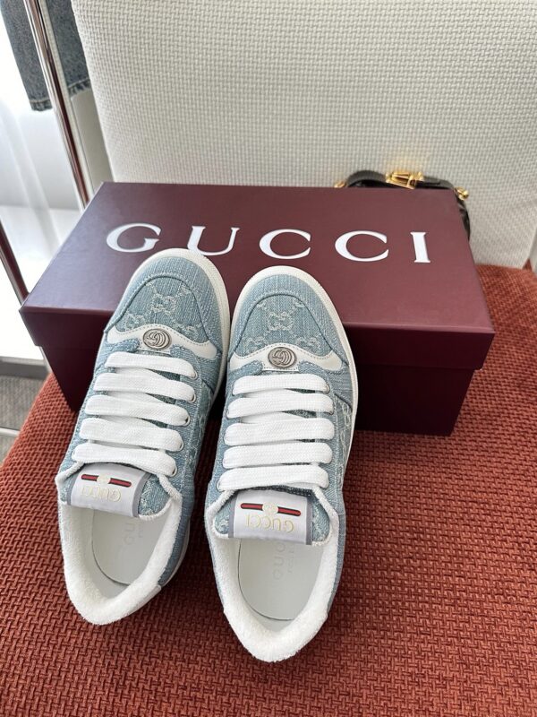 Gucci Screener GG Denim Sneaker in Light Blue