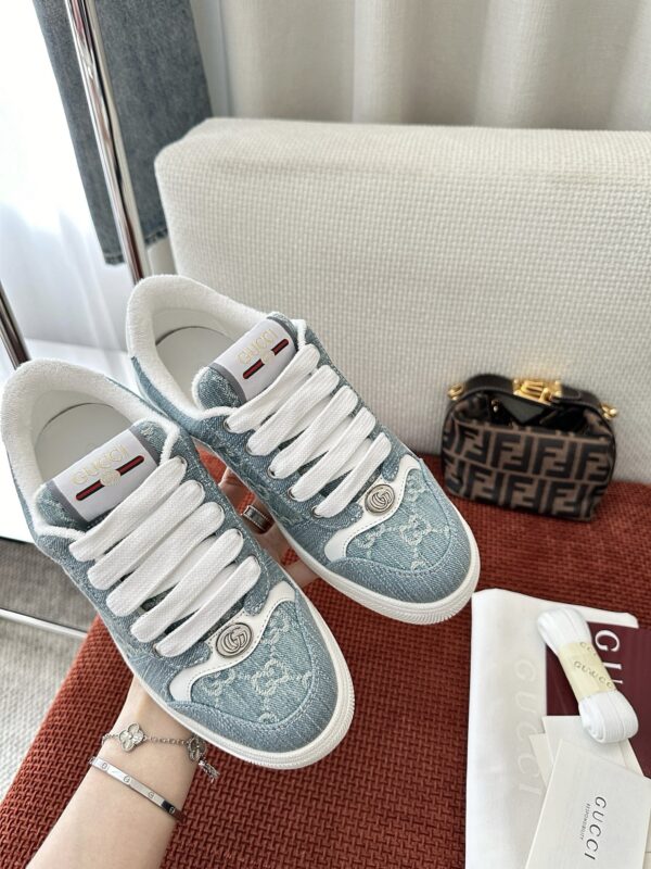Gucci Screener GG Denim Sneaker in Light Blue