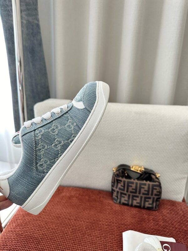 Gucci Screener GG Denim Sneaker in Light Blue