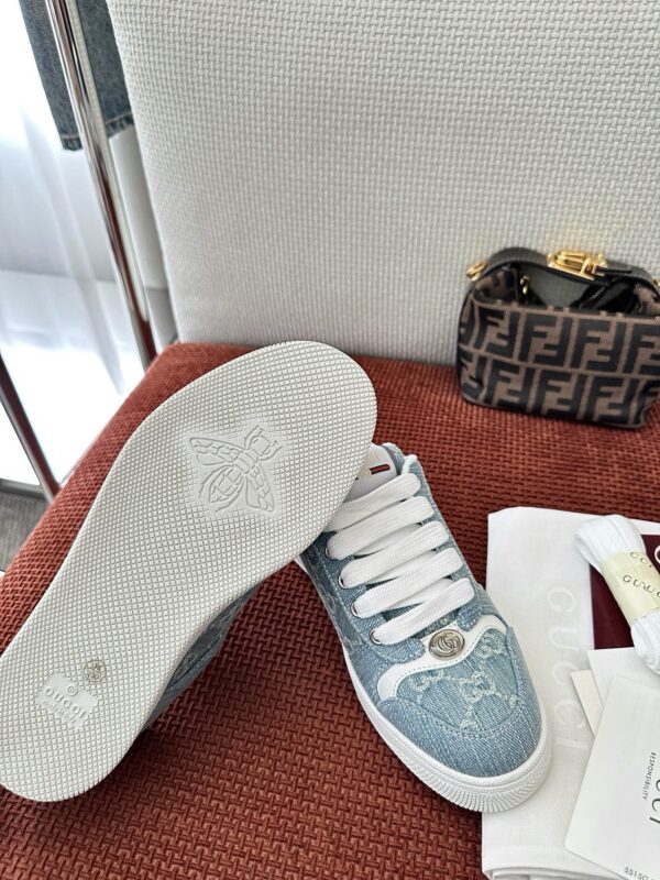 Gucci Screener GG Denim Sneaker in Light Blue