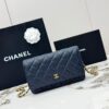 sy_no_E5B422A69AA49A374FD6F968BDBEE3DF_0 Deep Blue Quilted Textured Calfskin WOC Chain Wallet