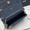 sy_no_E5B422A69AA49A374FD6F968BDBEE3DF_6 Deep Blue Quilted Textured Calfskin WOC Chain Wallet