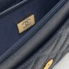 sy_no_E5B422A69AA49A374FD6F968BDBEE3DF_8 Deep Blue Quilted Textured Calfskin WOC Chain Wallet