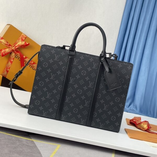 sy_no_E686D271982363465A5946BB17EE6A3A_0 Louis Vuitton Sac Plat Horizontal Zipped Briefcase – Monogram Eclipse Canvas