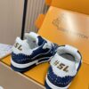 sy_no_E7BA40665B700004195FBB97F5348285_3 Louis Vuitton LV Trainer Indigo Denim with Pearl Studs Retro Sneakers