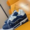 sy_no_E7BA40665B700004195FBB97F5348285_4 Louis Vuitton LV Trainer Indigo Denim with Pearl Studs Retro Sneakers