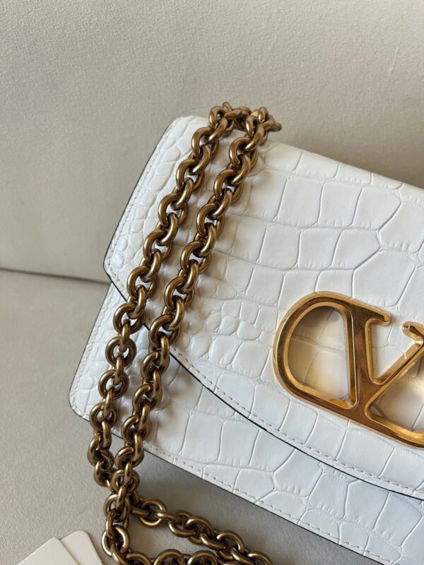 Valentino Garavani Vain Women's Crocodile-Embossed Leather Chain Shoulder Bag