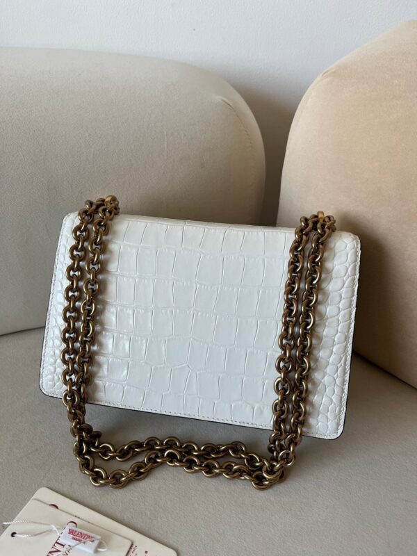 Valentino Garavani Vain Women's Crocodile-Embossed Leather Chain Shoulder Bag