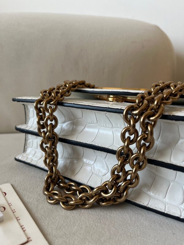 Valentino Garavani Vain Women's Crocodile-Embossed Leather Chain Shoulder Bag