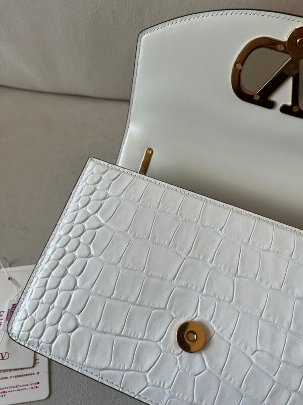 Valentino Garavani Vain Women's Crocodile-Embossed Leather Chain Shoulder Bag