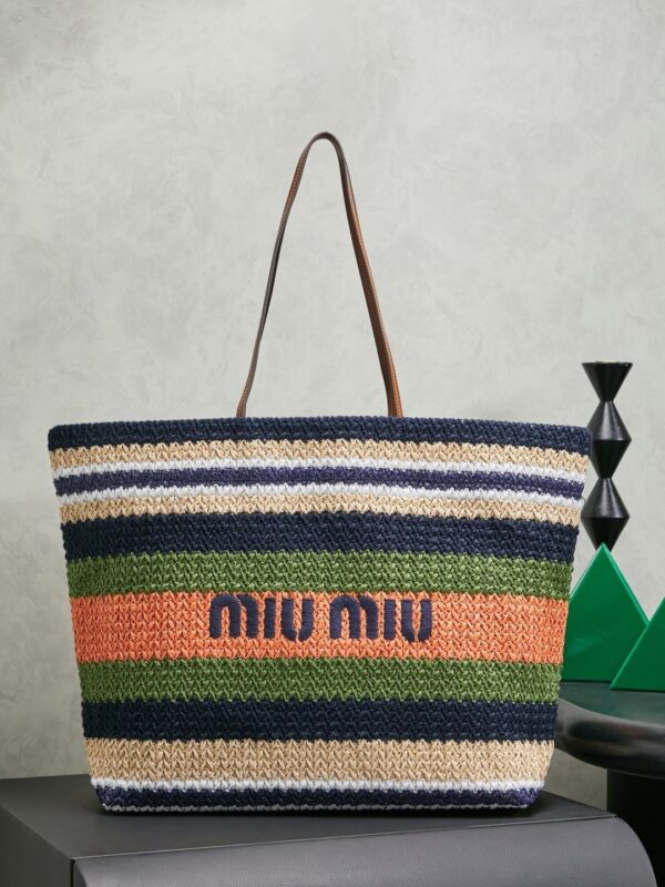 Miu Miu Women's Large Woven Fabric Tote/Shoulder Bag