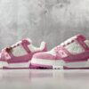 sy_no_E87ABA6548506BCA737634341C6A5E9D_4 Louis Vuitton LV Trainer Pink Monogram Denim & White Leather Retro Sneakers