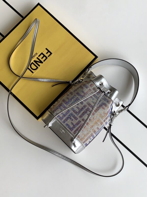 sy_no_E87ECD8BB10EEA2629BB83F40B9F2E48_3 Fendi Mon Tresor Mini Crystal-Pattern Bucket Bag