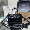 sy_no_E89A5C1B374E184A6D5D2B052B8F9695_1 Black Vintage Glossy Leather Buckle Mini Handbag