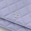 Light Purple Quilted Textured Calfskin WOC Chain Wallet