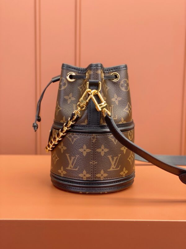 sy_no_E8DDB1DA478DECE253421E8BCB8811A8_6 Monogram Canvas & Black Leather Bella Bucket Bag