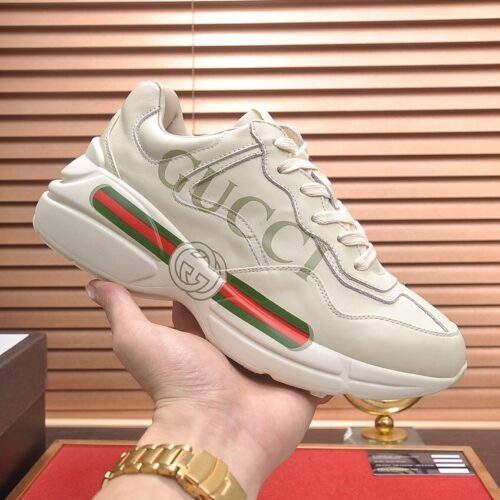 sy_no_E9192878E5E0B3D6C3A3C0EC2F0F92DE_0 Gucci Rhyton Vintage Logo Leather Sneaker – Ivory / Multicolor