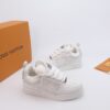 White & Silver Crystal-Embellished Retro Skate Sneakers