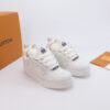 White & Silver Crystal-Embellished Retro Skate Sneakers