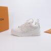 White & Silver Crystal-Embellished Retro Skate Sneakers