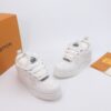 White & Silver Crystal-Embellished Retro Skate Sneakers