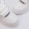 White & Silver Crystal-Embellished Retro Skate Sneakers