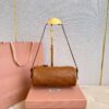 sy_no_E9828017E99DC27FBB0C9C7BA0B9F04F_4 Brown Leather Cylindrical Underarm Shoulder Bag