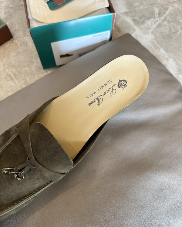 sy_no_E9E25AFA9C4EAF5E870EA414931F054C_7 Loro Piana Summer Charms Walk Olive Green Suede Loafers