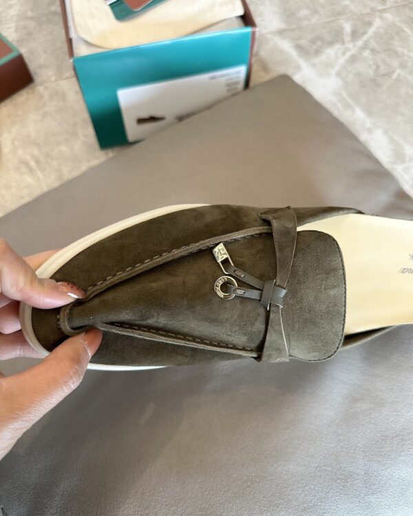 sy_no_E9E25AFA9C4EAF5E870EA414931F054C_8 Loro Piana Summer Charms Walk Olive Green Suede Loafers