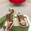 sy_no_EACC55DC3A2593C517A0DFD2DF1A0E5A_2 Gucci Screener Leather and GG Canvas Sneaker – Brown / Ebony