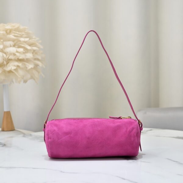 sy_no_EB0E76429D83FC4DE04A809616D29B18_2 Pink Lavender Leather Cylindrical Underarm Shoulder Bag