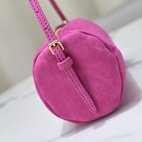 sy_no_EB0E76429D83FC4DE04A809616D29B18_5 Pink Lavender Leather Cylindrical Underarm Shoulder Bag